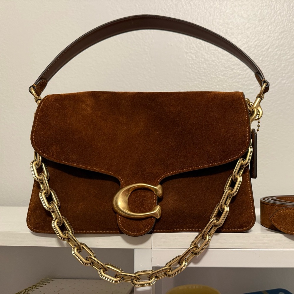 Coach Chain Tabby Shoulder Bag- Brass/Warm Brown